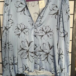 Floral Blue Women's Top